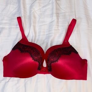 Beautiful like new red and black lace VS push-up bra